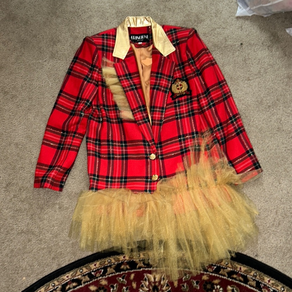 Amazing Gossip Girl Style Blazer Plaid with Tulle